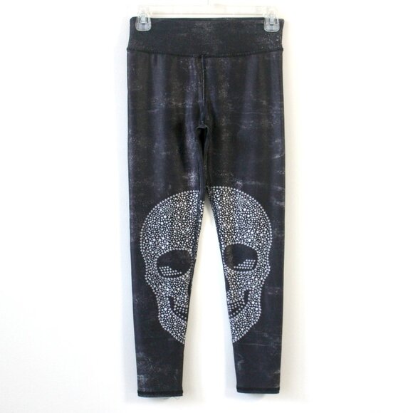 Evolution and Creation Active Distressed Grey Skull Athleisure Leggings Small - Picture 1 of 5